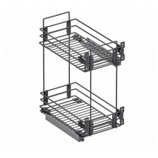Бутылочница 300мм Актро  2-х уровневая с направляющими Hettich черная