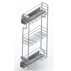 Бутылочница 3-х уровневая Квадро  в верхнюю базу с  доводчиком Hettich