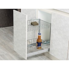 Корзина  Starax DUO  2-х ярусная  с доводчиком, донное крепление (S-2100/2102)